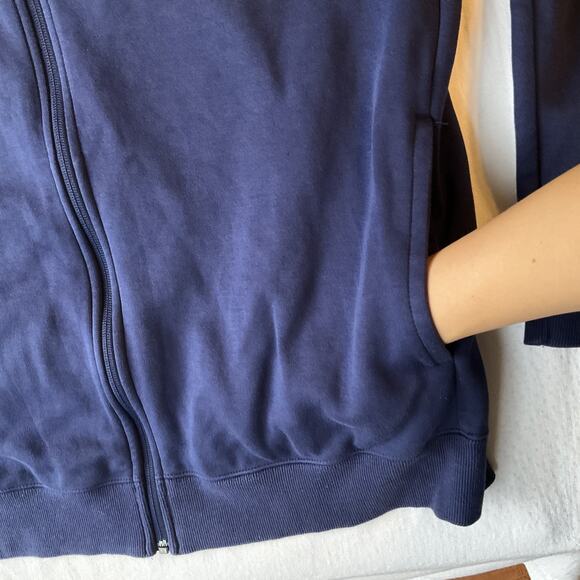 Puma Men Sweatshirt Jacket XL Navy Activewear Logo Long Sleeve Full Zip - Picture 6 of 8